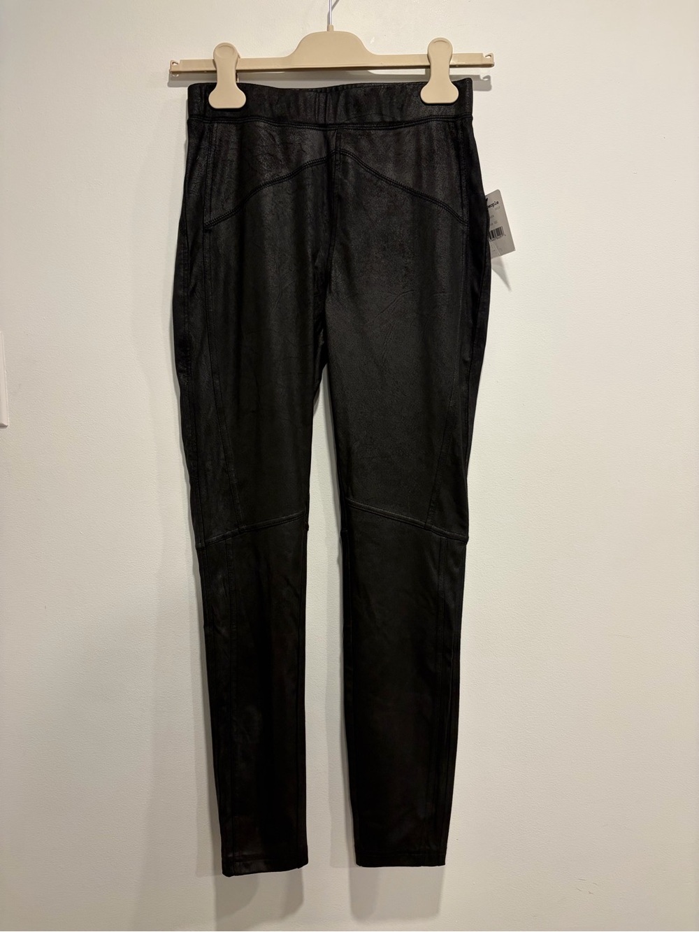 Free People Black Faux Leather Moto Leggings XS NWT